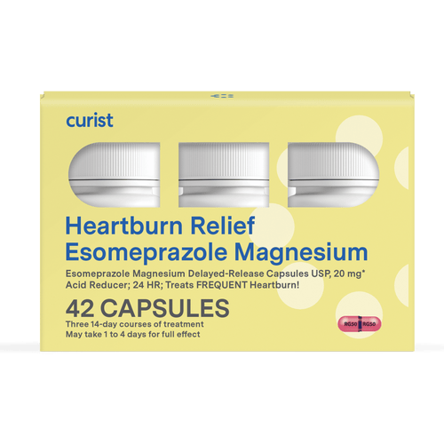 curist esomeprazole 20 mg capsules - image of carton