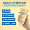 View image 5 of 11: Hand holding a tube of curist hemorrhoid and fissure relief cream with text on a yellow background