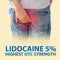 View image 8 of 11: Person wearing jeans with a visible area of redness, labeled 'Lidocaine 5% Highest OTC Strength' on a beige background.