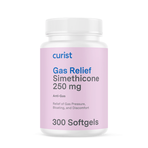curist simethicone 250 mg bottle for gas relief