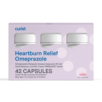 image of box of curist heartburn relief 20 mg capsules
