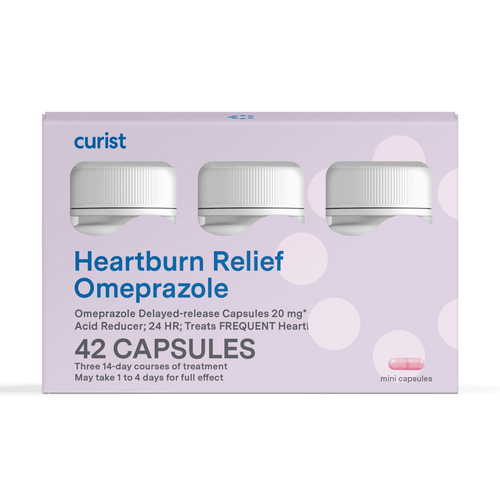curist omeprazole 20 mg capsules - image of carton