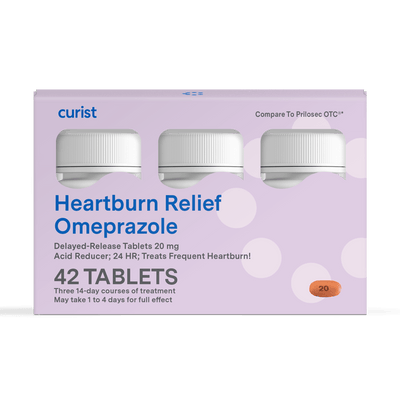 curist heartburn relief 20 mg tablets - image of carton