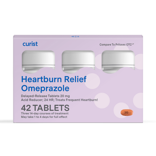 curist omeprazole 20 mg tablets - image of carton